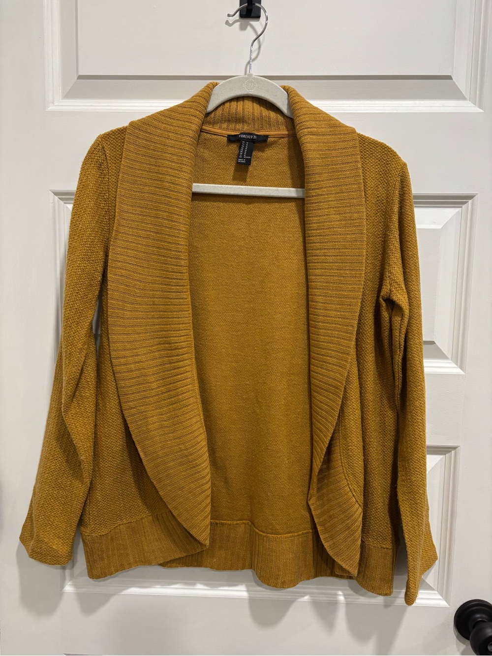 Forever 21 Mustard Open-Front Cardigan